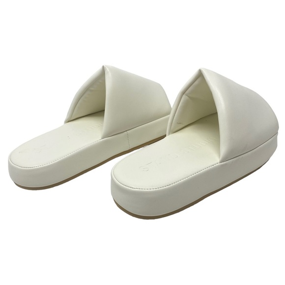 STAND STUDIO Tuva Slippers Sz 5 Women's White Faux Leather Slip On - Picture 9 of 12
